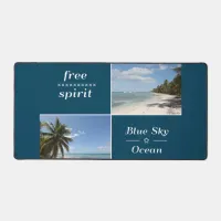 Free Spirit - Blue Sky and Ocean Caribbean Collage Desk Mat