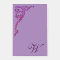 Romantic Pastel Steampunk Goth Monogrammed Post-it Notes