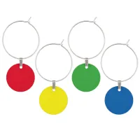 Red Yellow Green Blue Custom Wine Glass Charm