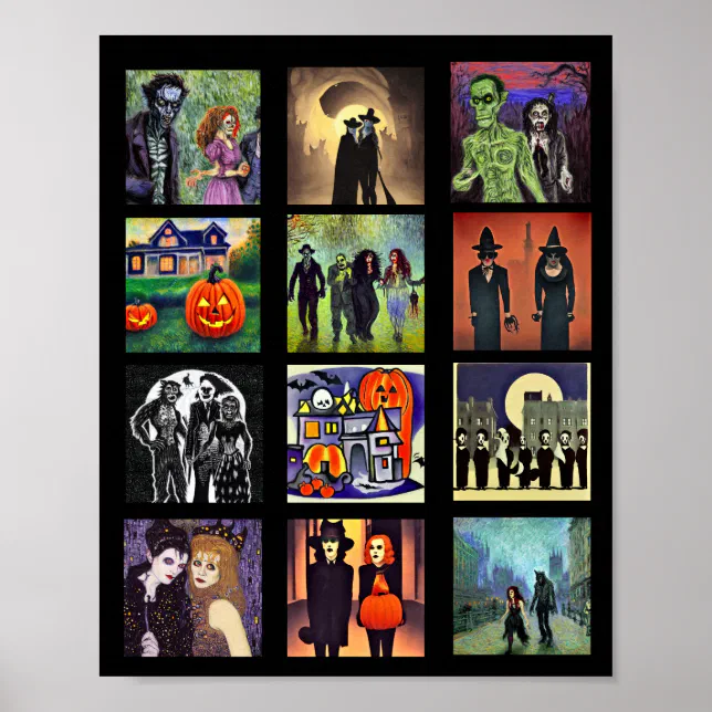 Halloween patchwork poster