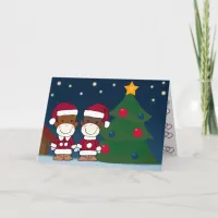 K&K Sock Monkey Christmas Greeting Card