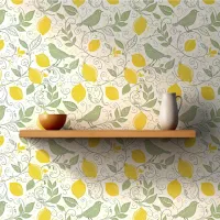 Fresh Lemons, Leaves and Birds ID1052 Wallpaper