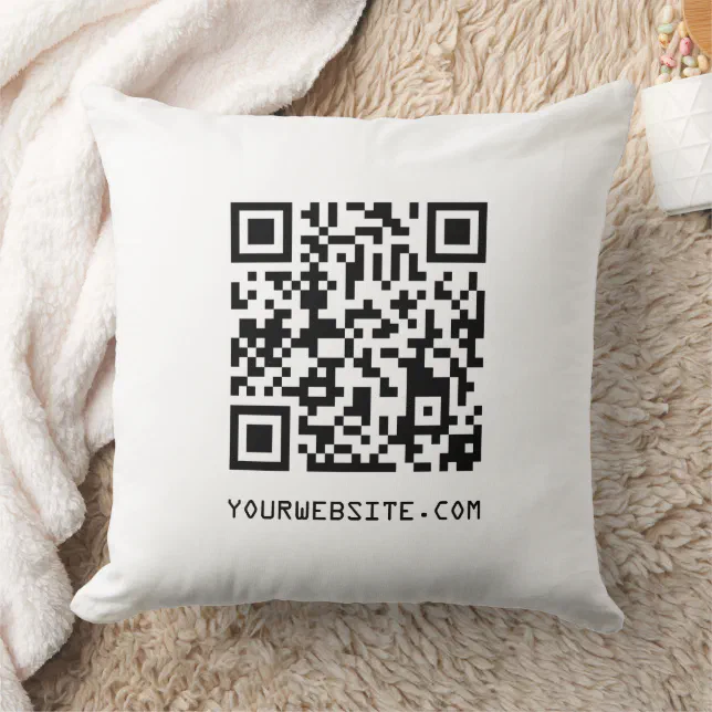 Customizable QR Code Your Webpage Link Throw Pillow