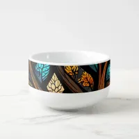 Colorful Mosaic Stained Glass Tree effect design Soup Mug