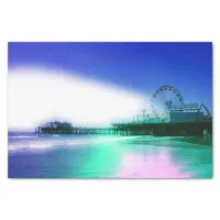 Santa Monica Pier - Blue Green Photo Edit Tissue Paper