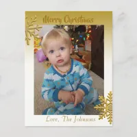 Add a Photo to this Gold Christmas Card