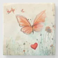 Butterfly Love Stone Coaster