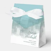 Watercolor Reflections Thank You Teal ID774 Favor Boxes