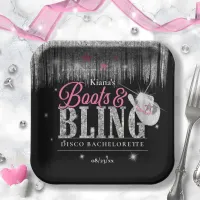 Boots 'n Bling Disco Bachelorette ID925 Paper Plates