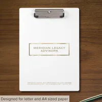 Elegant White and Gold Clipboard