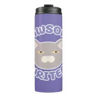  Pawsome Writer Fun Kitty Character Design Thermal Tumbler