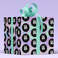 Your Custom Logo Iridescent Glitter Wrapping Paper