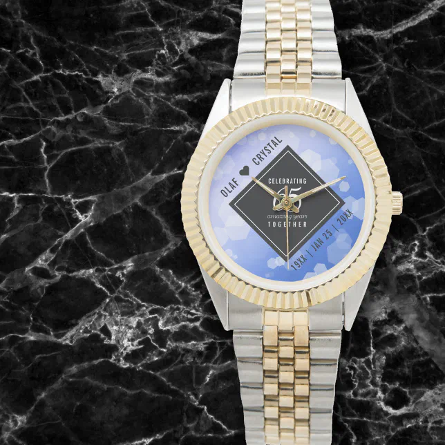 Elegant 65th Blue Sapphire Wedding Anniversary Watch