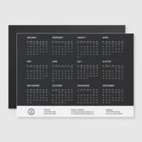 Simple Black Custom Logo Mini 2024 Calendar Magnet