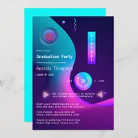 Geometric Glow Virtual Graduation Party Invitation