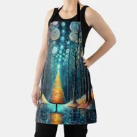 Iridescent Holiday Dream 🎄 Glowing Christmas Tree Apron