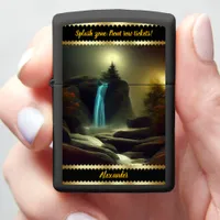 Magical waterfalls at night, uniquely yours zippo lighter