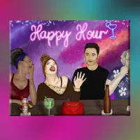 Happy Hour | Digital Art Canvas Print