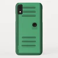 Fun Green School Locker Custom Cartoon iPhone XR Case