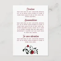 Dripping Roses Gothic Vintage Wedding Details Encl Enclosure Card