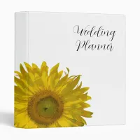 Yellow Sunflower Wedding 3 Ring Binder