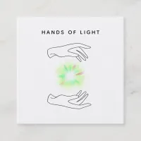 *~* Energy Hands Ball + Reiki Healing Light Square Business Card