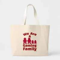 We Are A Gaming Family Fun Meeple Art Large Tote Bag