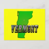 Vermont Map and Picture Text Postcard