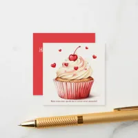 Sweet Cupcake Red Hearts Valentine's Day Card