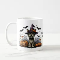 Did Someone Say Treat? Cute Dog in Witch's Hat  Coffee Mug