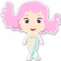 Pastel Rainbow Colored Cute Mermaid Sticker