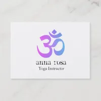 *~* Modern Elegant Yoga Instructor Om Aum Symbol Business Card