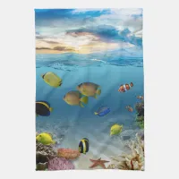 Ocean Underwater Coral Reef Tropical Fish Towel