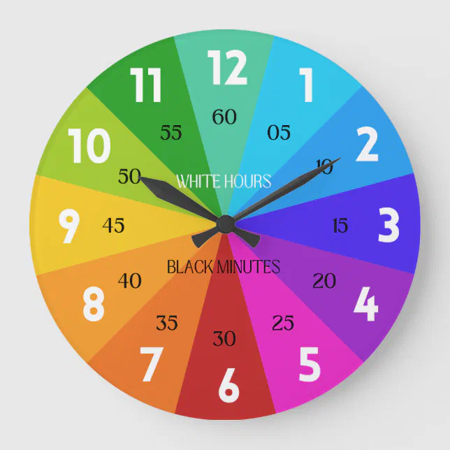 Rainbow Learn to Tell Time Classroom Clock