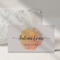 Modern Holographic Abstract Watercolor Neutral Business Card