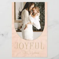 Budget Botanical Arch Joyful Photo Holiday Card