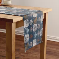 Bold Caribbean Tribal Mudcloth: Navy Blue, Boho Short Table Runner