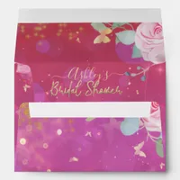 Pink Floral Fancy Elegant Romantic Bridal Shower  Envelope