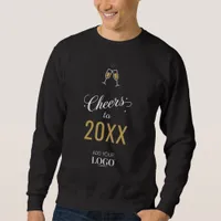 Cheers to the New Year Business Logo Branded Black Sweatshirt