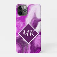 Personalized Purple and White Marble Swirls    iPhone 11 Pro Case