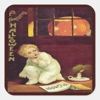 Vintage Thrilling Halloween Square Sticker