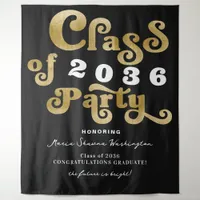 2024 Black Retro Custom Graduation Party Backdrop