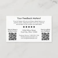 Minimalist Double QR Code Thank You Insert Card