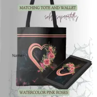Pink Heart with Roses Tote