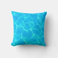 Aqua Water Pattern With Reflection Waves Throw Pillow