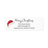 Minimal Santa Hat Cute Whimsical Festive Christmas Label