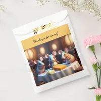 Mouse family at the dining table, kids birthday  favor bag