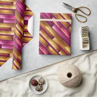 Magenta Gold Christmas Pattern#28 ID1009 Wrapping Paper