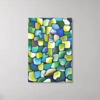 Contemporary Green Pattern Painted in Watercolor Canvas Print