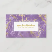 *~* Gold Foil Purple Marble Popular Chic Glam Luxe Business Card